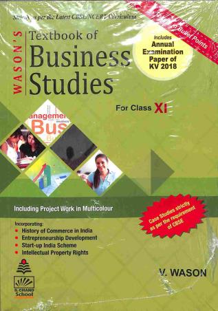 Book cover number 1 for Watson's Textbook Of Business Studies For Class 11 written by V. Wason published by S. Chand Publishing
