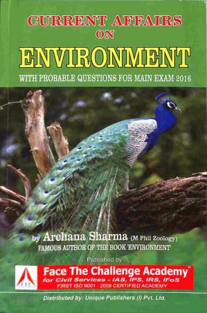 Book cover number 1 for Current Affairs On Environment written by Archana Sharma published by Unique Publishers