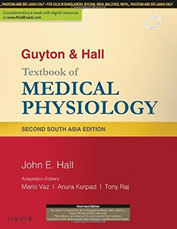 Book cover number 1 for Guyton & Hall Textbook Of Medical Physiology written by John E. Hall published by Elsevier