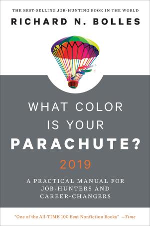 Book cover number 1 for What Color Is Your Parachute? 2019 written by Richard N. Bolles published by Ten Speed Press