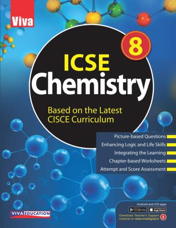 Book cover number 1 for ICSE Chemistry Class 8 written by Suresh Garg, Neha Sharma published by Viva Education