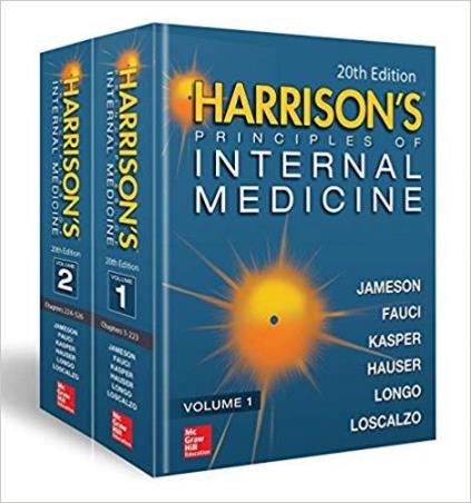 Book cover number 1 for Harrison’s Principles of Internal Medicine - Volume 1 And Volume 2 written by Jameson, Fauci, Kasper published by McGraw Hill Education Private Limited