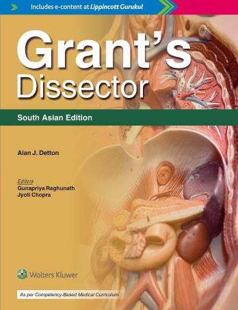 Book cover number 1 for Grant’s Dissector (South Asian Edition) written by Alan J. Detton published by Wolters Kluwer