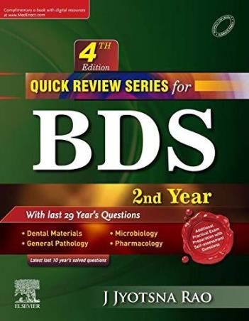 Book cover number 1 for Quick Review Series for BDS 2nd Year written by J. Jyotsna Rao published by Elsevier