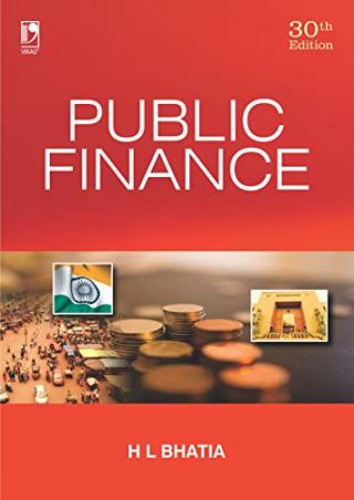 Book cover number 1 for Public Finance written by H. L. Bhatia published by Vikas Publishing House Pvt Ltd