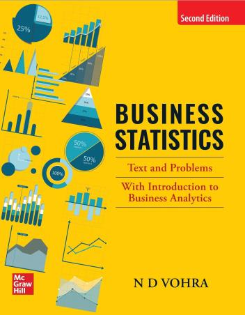 Book cover number 1 for Business Statistics written by N. D. Vohra published by McGraw Hill Education Private Limited