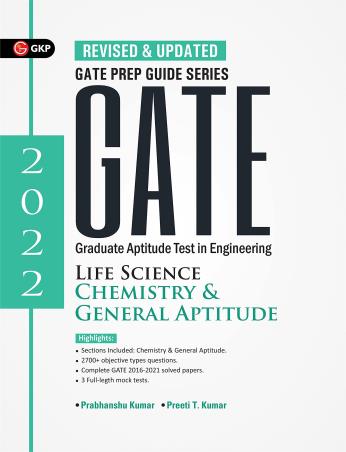 Book cover number 1 for GATE 2022 : Life Science, Chemistry & General Aptitude written by Prabhanshu Kumar, Preeti T. Kumar published by G. K. Publications (P) Ltd.