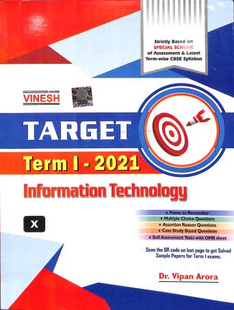 Book cover number 1 for Vinesh Target Term-1 Information Technology 10 (2021) written by Vipan Arora published by S. Dinesh & Co.