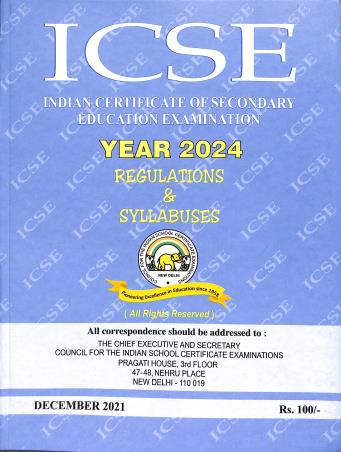 Book cover number 1 for ICSE Regulations & Syllabuses Year 2024 written by NA published by Council For The Indian School Certificate Examinations