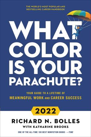Book cover number 1 for What Color Is Your Parachute? 2022 written by Richard N. Bolles published by Penguin Random House