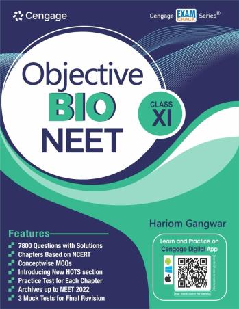 Book cover number 1 for Objective Bio NEET Class 11 written by Hariom Gangwar published by Cengage Learning India Private Limited