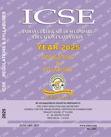 Book cover number 1 for ICSE Regulations & Syllabuses Year 2025 written by NA published by Council For The Indian School Certificate Examinations