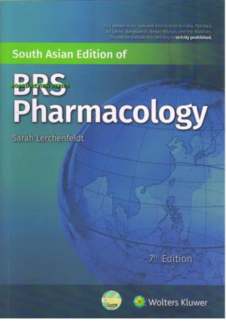 Book cover number 1 for BRS Pharmacology (South Asian Edition) written by Sarah Lerchenfeldt published by Wolters Kluwer