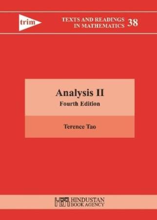 Book cover number 1 for Analysis 2 (Texts And Readings In Mathematics 38) written by Terence Tao published by Hindustan Book Agency