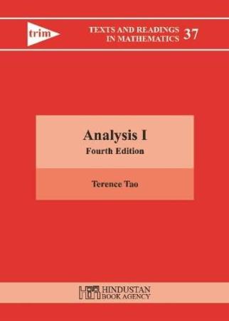 Book cover number 1 for Analysis 1 written by Terence Tao published by Hindustan Book Agency