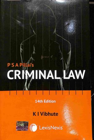 Book cover number 1 for P S A Pillai's Criminal Law written by K. I. Vibhute published by LexisNexis
