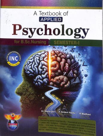 Book cover number 1 for A Text Book Of Applied Psychology Semester 1 (For B. Sc. Nursing) written by Seeta Devi, P. Sridevi Naidu, K. Madhavi published by Vijayam Publications