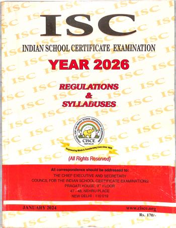 Book cover number 1 for ISC Regulations & Syllabuses Year 2026 written by NA published by Council For The Indian School Certificate Examinations