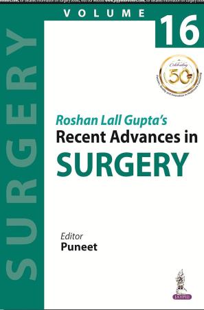 Book cover number 1 for Roshan Lall Gupta's Recent Advances In Surgery written by Puneet published by Jaypee Brothers Medical Publishers (P) Ltd.