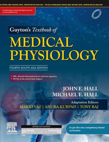 Book cover number 1 for Guyton's Textbook Of Medical Physiology (Fourth South Asia Edition) written by John E. Hall, Michael E. Hall published by Elsevier