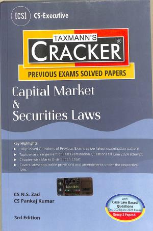 Book cover number 1 for Taxmann's CRACKER Capital Market & Securities Laws written by N. S. Zad, Pankaj Kumar published by Taxmann Publications Pvt. Ltd.