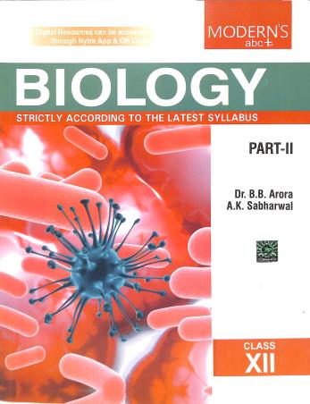 Book cover number 2 for Modern's abc+ Of Biology Class 12 Part 1 & 2 (2025-2026) CBSE written by B. B. Arora published by Modern Publishers