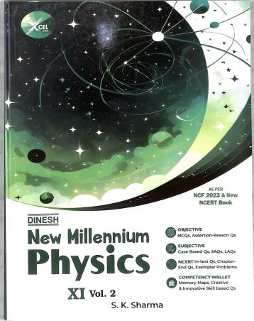 Book cover number 2 for Dinesh New Millennium Physics Class 11 Volume 1 & 2 (Set Of 3 Books) CBSE 2026 written by S. K. Sharma published by S. Dinesh & Co.