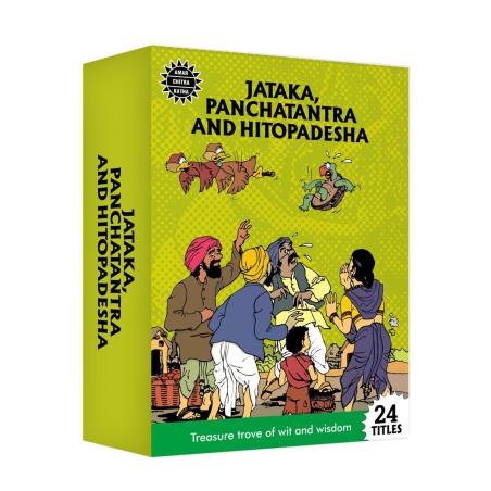 Book cover number 1 for Amar Chitra Katha - Jataka, Panchatantra, Hitopadesha Collection (24 Book Set) written by NA published by Amar Chitra Katha Pvt Ltd