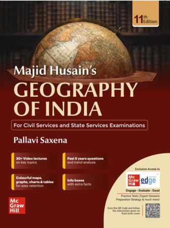 Book cover number 1 for Majid Husain's Geography Of India (For Civil Services And State Services) written by Pallavi Saxena published by McGraw Hill Education Private Limited