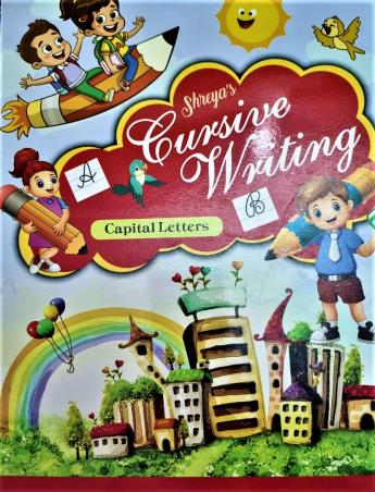 Book cover number 1 for Shreya's Cursive Writing Capital Letters written by NA published by Wonderland Publication
