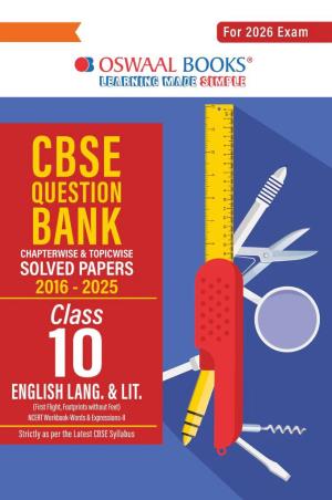 Book cover number 1 for Oswaal CBSE Question Bank (2016 - 2025) Class 10 English Lang & Lit (2026 Exam) written by NA published by Oswaal Books