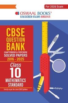 Book cover number 1 for Oswaal CBSE Question Bank (2016 - 2025) Class 10 Mathematics Standard (2026 Exam) written by NA published by Oswaal Books
