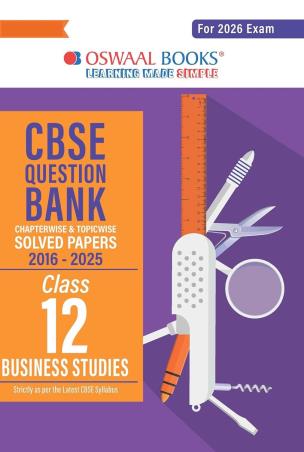 Book cover number 1 for Oswaal CBSE Question Bank Solved Papers (2016-2025) Class 12 Business Studies (For 2026 Exam) written by NA published by Oswaal Books