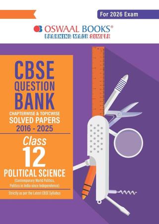 Book cover number 1 for Oswaal CBSE Question Bank Solved Papers (2016-2025) Class 12 Political Science (For 2026 Exam) written by NA published by Oswaal Books