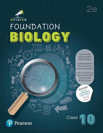 Book cover number 1 for Nvision Foundation Biology Class 10 (2025) written by Harshita Sharma, Nisha Gautam published by Pearson Education