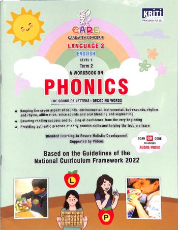 Book cover number 1 for Care Language 2 English Phonics Level 1 Term 2 (NCF) written by NA published by Kriti Prakashan Private Limited