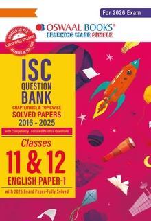 Book cover number 1 for Oswaal ISC Question Bank Classes 11 & 12 English Paper-1 (For 2026 Exam) written by NA published by Oswaal Books
