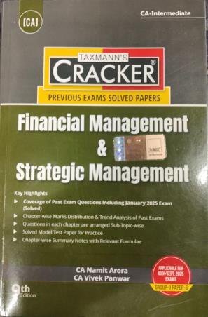 Book cover number 1 for Taxmann's Cracker Financial Management & Stategic Management Group 2 Paper 6 written by Namit Arora, Vivek Panwar published by Taxmann Publications Pvt. Ltd.