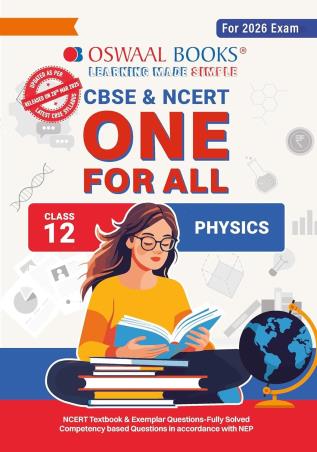 Book cover number 1 for Oswaal CBSE & NCERT One For All Physics Class 12 (For 2026 Exam) written by NA published by Oswaal Books