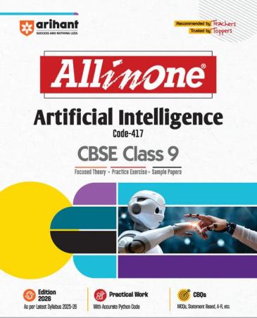 Book cover number 1 for All in One Artificial Intelligence Class 9 CBSE (2026) written by Lalita Kaler published by Arihant Prakashan