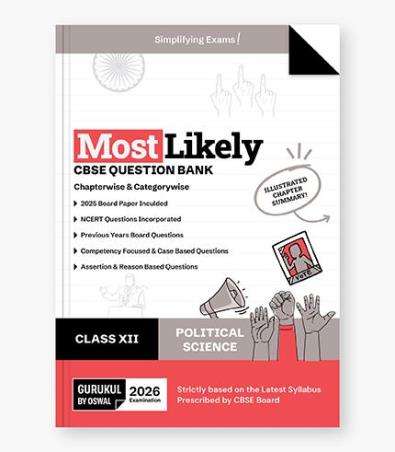 Book cover number 1 for Most Likely CBSE Question Bank Political Science Class 12 (2026 Examination) written by NA published by Oswal Publishers