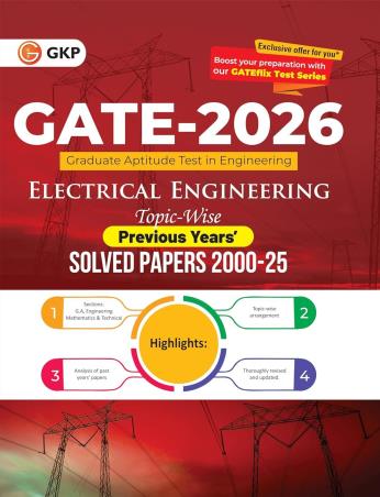 Book cover number 1 for GATE 2026 Electrical Engineering Topic Wise Previous Years' Solved Papers (2000-2025) written by NA published by G. K. Publications (P) Ltd.