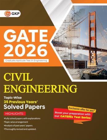 Book cover number 1 for GATE 2026 Civil Engineering Topic Wise 35 Previous Years' Solved Papers written by NA published by G. K. Publications (P) Ltd.