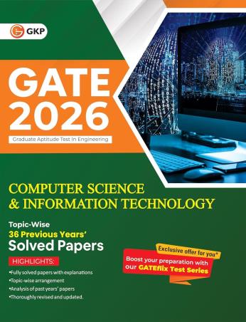 Book cover number 1 for GATE 2026 Computer Science & Information Technology Topic Wise 36 Previous Years' Solved Papers written by NA published by G. K. Publications (P) Ltd.