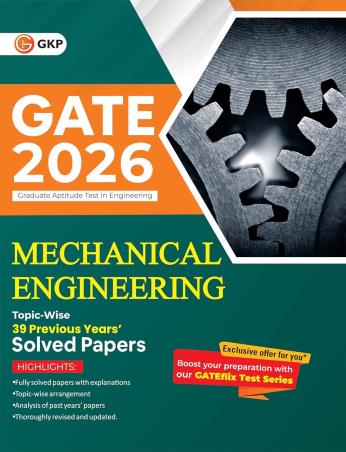 Book cover number 1 for GATE 2026 Mechanical Engineering Topic Wise 39 Previous Years' Solved Papers written by NA published by G. K. Publications (P) Ltd.