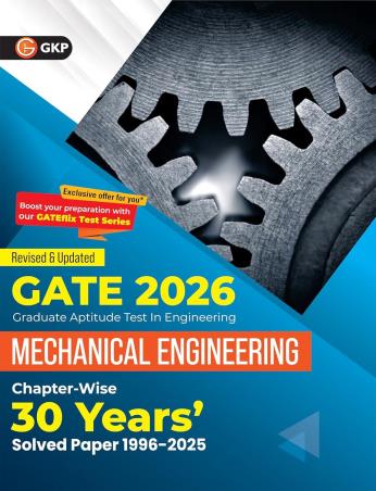 Book cover number 1 for GATE 2026 Mechanical Engineering Chapter Wise 30 Years' Solved Papers (1996-2025) written by NA published by G. K. Publications (P) Ltd.