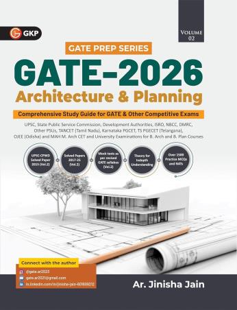 Book cover number 1 for GATE 2026 Architecture & Planning Volume 02 written by Ar. Jinisha Jain published by G. K. Publications (P) Ltd.
