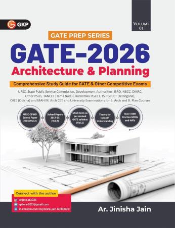 Book cover number 1 for GATE 2026 Architecture & Planning Volume 01 written by Ar. Jinisha Jain published by G. K. Publications (P) Ltd.