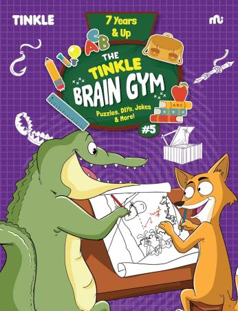 Book cover number 1 for The Tinkle Brain Gym 5 : Puzzles, Diys, Jokes & More! written by NA published by Moonstone
