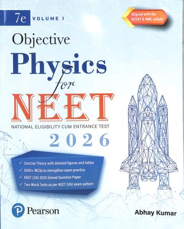Book cover number 1 for Objective Physics For NEET (Volume 1) 2026 written by NA published by Pearson Education